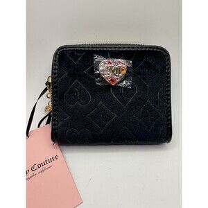 Juicy Couture Liquorice Glitz Out Babe SM ZA Bifold Wallet Velvet Black